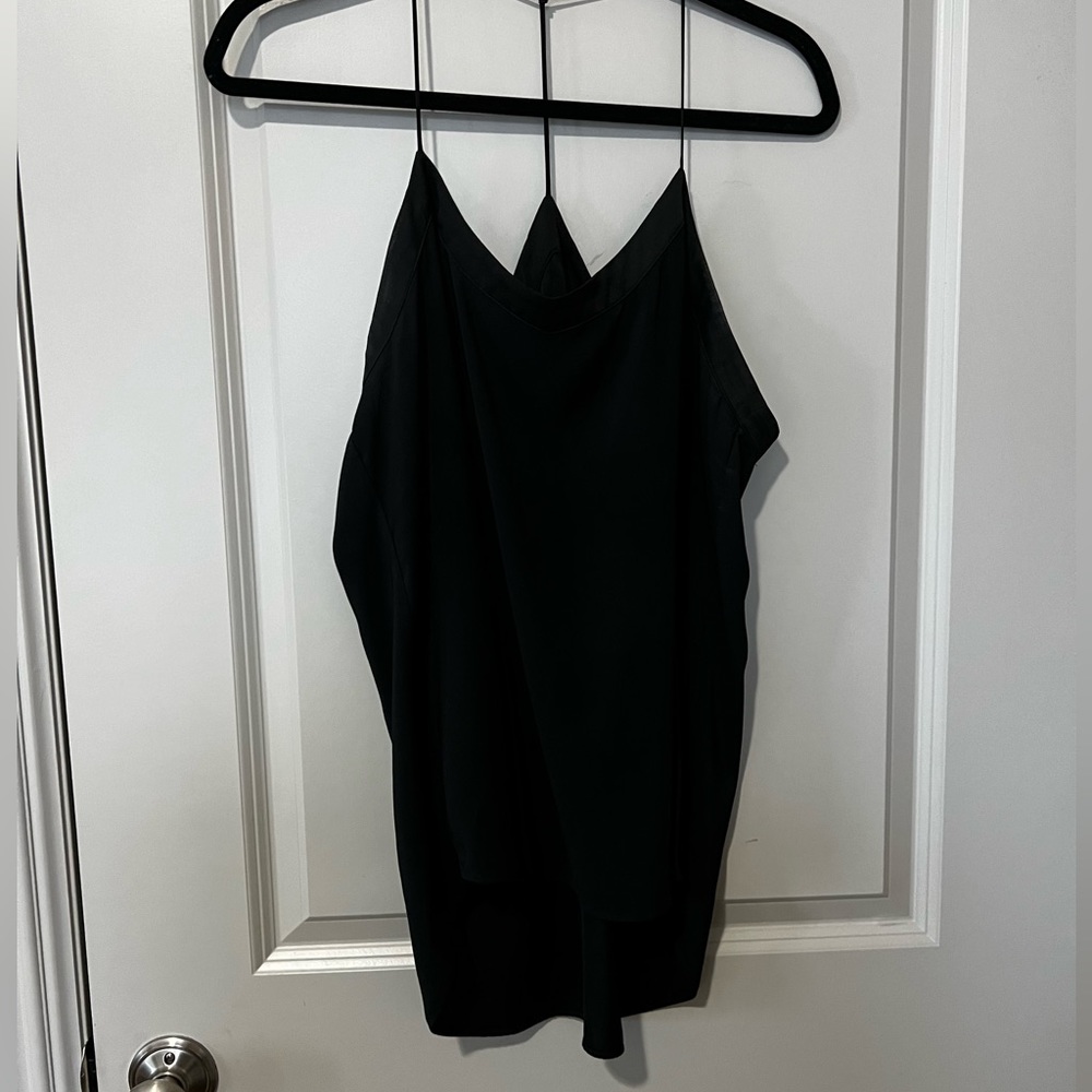 Express Black Satin/Leather Tank